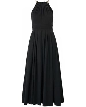 Carolina Herrera Chain-Strap Halterneck Midi Dress - Black