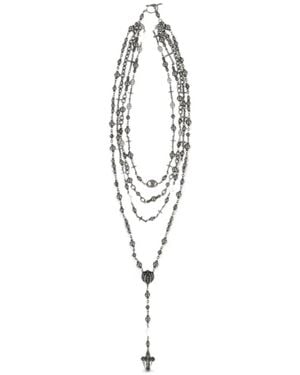 EPHMRL Layered Cross-Pendant Necklace - White
