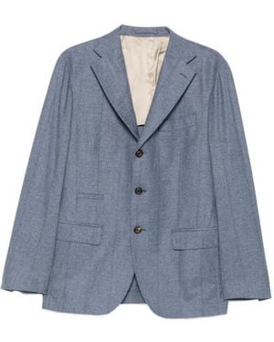Eleventy Pinstriped Notched-Lapel Jacket - Blue