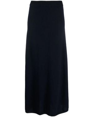 Lisa Yang Ribbed-Trim Cashmere Skirt - Blue