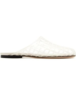 Vince Almond Caged Flat Mules - White