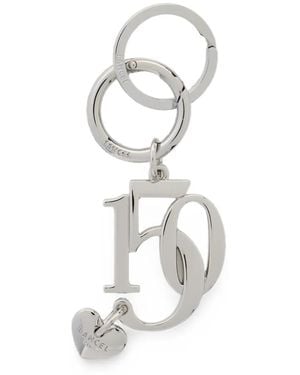 Lancel Heart-Pendant 150Y Keyring - White