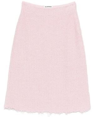 Jil Sander A-Line Frayed Skirt - Pink