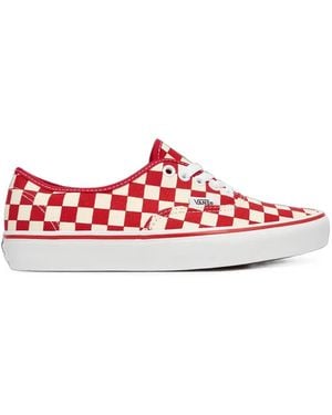 Vans Authentic Checkerboard Sneakers - Red