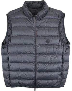 Moncler Gilet Matelassé Besne À Fermeture Zippée - Gris