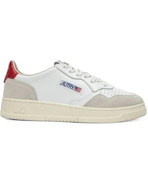 Autry Medalist Panelled Leather Sneakers - White