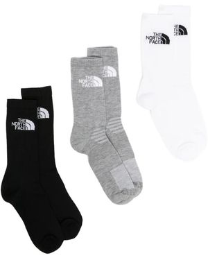 The North Face Logo-Embroidered Ribbed-Knit Socks (Set Of Three) - White