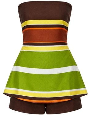 Faithfull the Brand Solmar Striped Strapless Top - Green