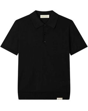 MAN ON THE BOON. Knitted Polo Shirt - Black