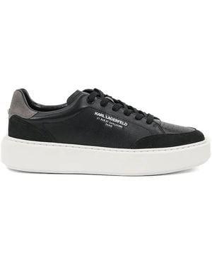 KARL LAGERFELD Leather Platform Trainers - Black