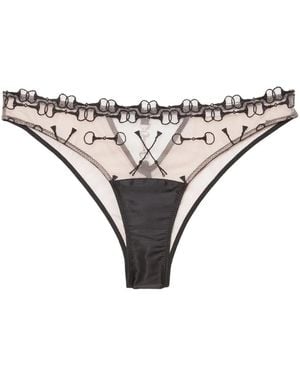 Fleur du Mal Slip Mit Equestrian-Stickerei - Natur
