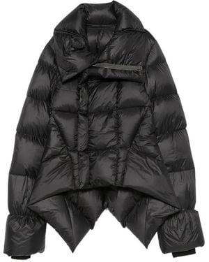 Rick Owens Plumífero Con Cuello Alto - Negro