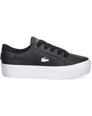 Lacoste Baskets Ziane Platform En Cuir À Logo - Noir