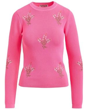 Essentiel Antwerp Pullover Mit Blumenstickerei - Pink