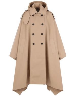 Rohe Cape-Style Double-Breasted Trench Coat - Natural