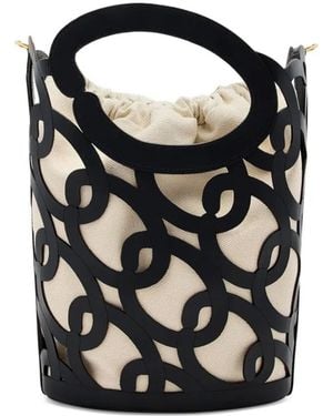 Oscar de la Renta Cut-Out Handle Tote Bag - Black