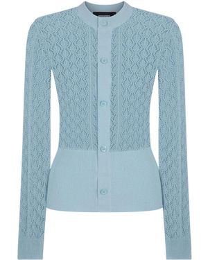 DSquared² Pointelle-Knit Cotton Cardigan - Blue