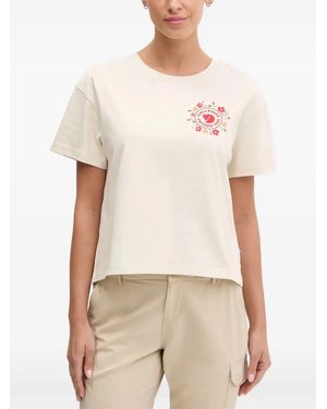 Fjallraven Fjällblomster-Logo Cotton T-Shirt - White