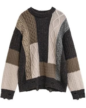 GANT Patchwork cable-knit sweater - Schwarz