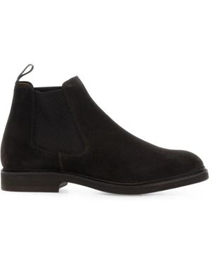 Berwick Shoes Suede Chelsea Boots - Black