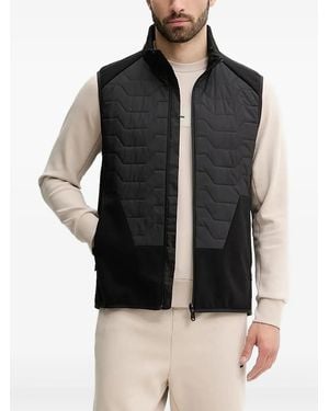 BOSS Quilted Panelled Vest - Black