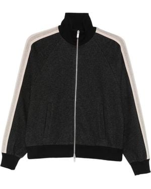 Peserico Side-Stripe Zip-Fastening Sweatshirt - Black