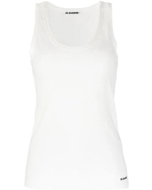 Jil Sander Sleeveless Cotton Tank Top - White