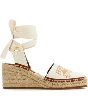 Ferragamo Espadrilles Mit Logo-Jacquard 70Mm - Natur