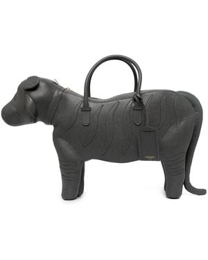 Thom Browne Bolso de mano con estampado de tigre - Gris