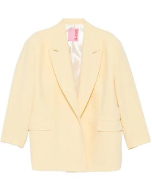Carla G Peak-Lapel Flap-Pocket Blazer - Natural