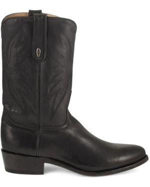 Mexicana Bottines Freddy Brodées En Cuir - Noir