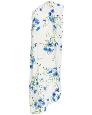 Stella McCartney Floral-Print One-Shoulder Maxi Dress - Blue