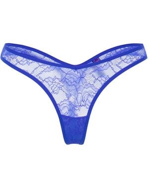 Maison Close Flashback Néon Lace Briefs - Blue