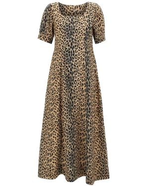 RIXO London Vestido Kathleen Con Estampado De Leopardo - Neutro