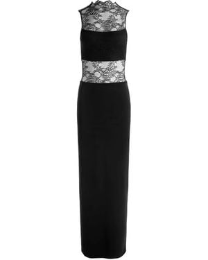 Alice + Olivia Lace-Panel Maxi Dress - Black