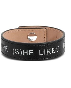 Balmain Leather Snap Bracelet - Black