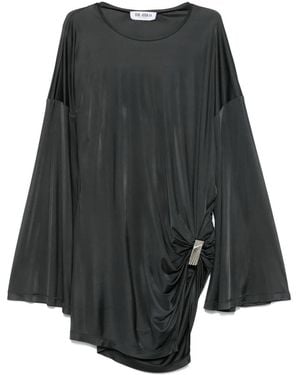 The Attico Vestido asimétrico con manga acampanada - Gris