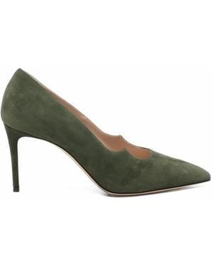 Casadei Pointed-Toe Suede Pumps - Green