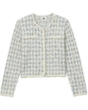 B+ AB Cárdigan De Tweed Deshilachado - Blanco
