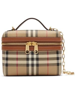 Burberry チェック バニティバッグ ミニ - ブラウン
