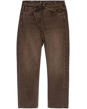 R13 Jeans Boyfriend Con Chiusura Decentrata - Marrone