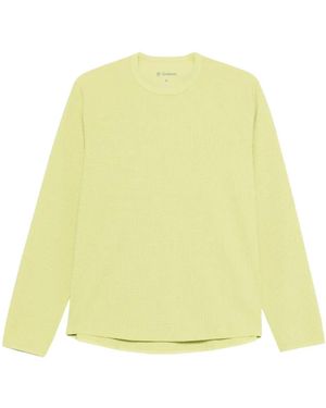 Goldwin T-Shirt En Maille Gaufrée À Manches Longues - Jaune