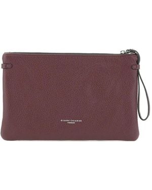 Gianni Chiarini Leather Clutch Bag - Purple