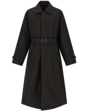 stein Belted Multilayer Trench Coat - Black