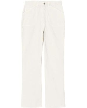 RE/DONE Flared Cropped Corduroy Pants - Natural