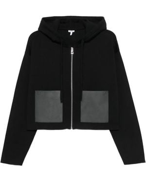 Loewe Zip-Up Wool Hoodie - Black