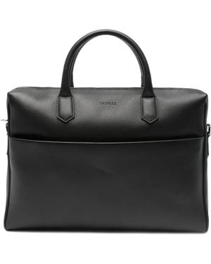 Canali Top-Handle Laptop Bag - Black