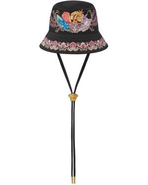 Versace Coral Theater Bucket Hat - Black
