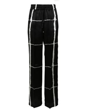 Kiton Grid-Print Drawstring Pants - Black