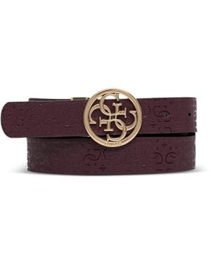 Guess Reversible Logo-Plaque Belt - Purple